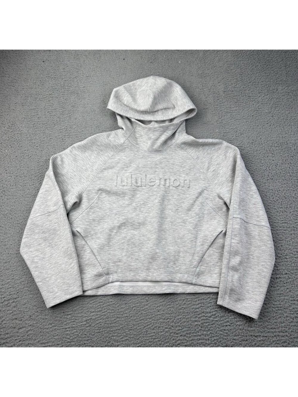 Lululemon Sweater Womens 8 Gray Airwrap Hoodie Pullover Spellout Logo